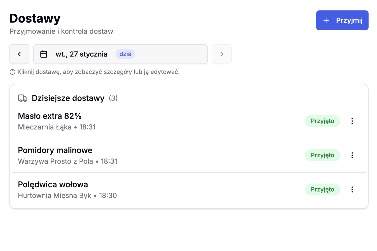 Przyjęcia dostaw w Atesto24